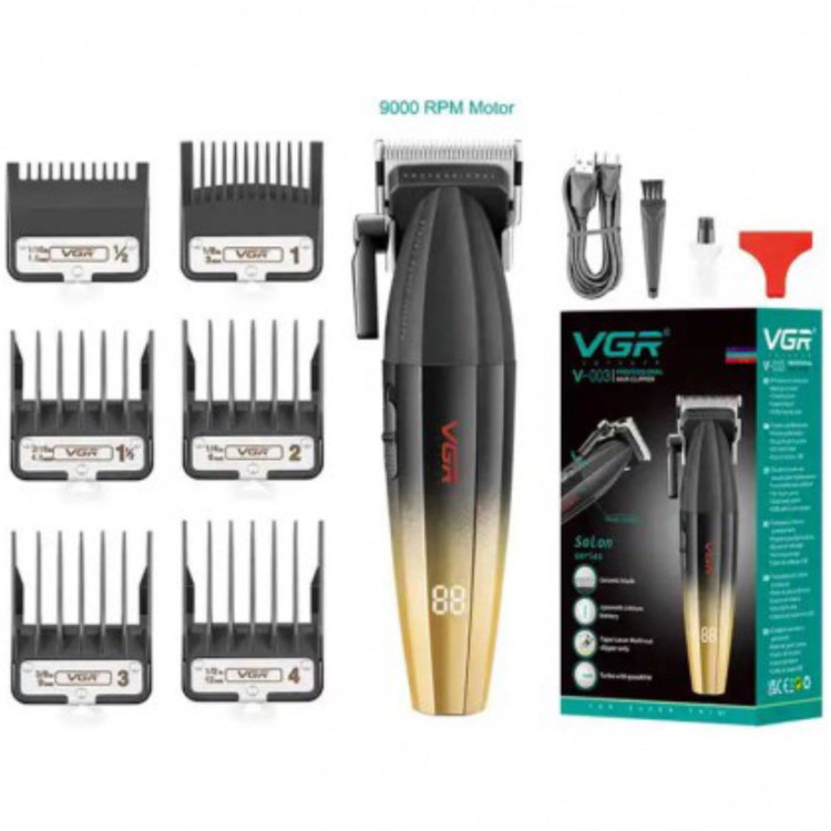 ماشین اصلاح وی جی آر مدل V-003 با تیغه سرامیک ضد آب و برش مستقیم