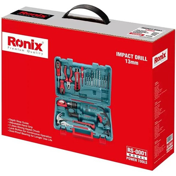 دریل چکشی رونیکس مدل RS-0001 با آچارخور و ۲۱ پارچه