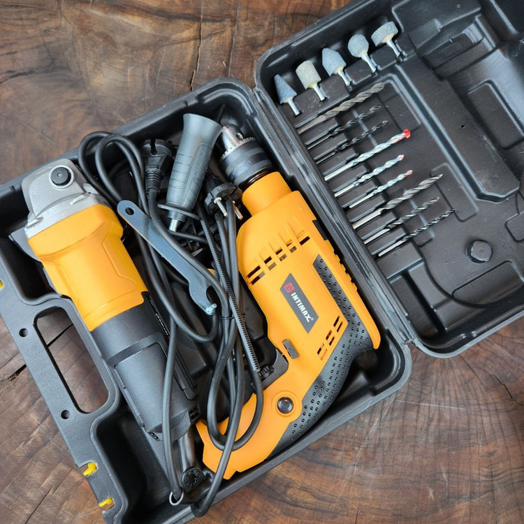 مجموعه دو عددی دریل و مینی فرز اینتیمکس مدل 0905 با منبع تغذیه برق