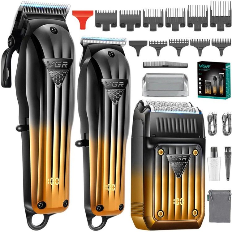 ست ماشین اصلاح وی جی آر مدل VGR V-644 با تکنولوژی برش مستقیم و استیل ضد زنگ