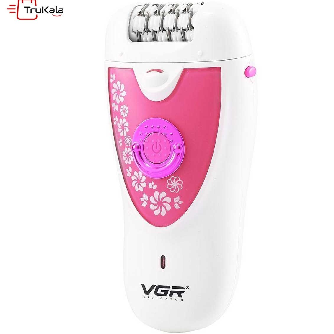 اپیلاتور وی جی آر مدل V-722 دوکاره رنگ سفید و صورتی